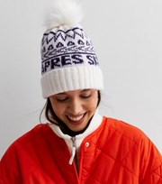 New Look Cream Apres Ski Bobble Hat